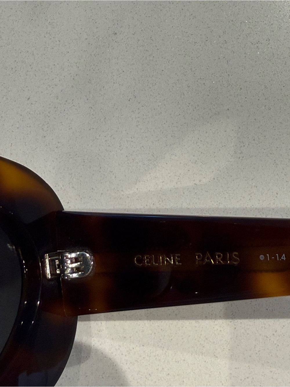 Celine Tortoiseshell Sunglasses with Gold Logo Accent - Picture 2 of 5